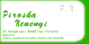 piroska nemenyi business card